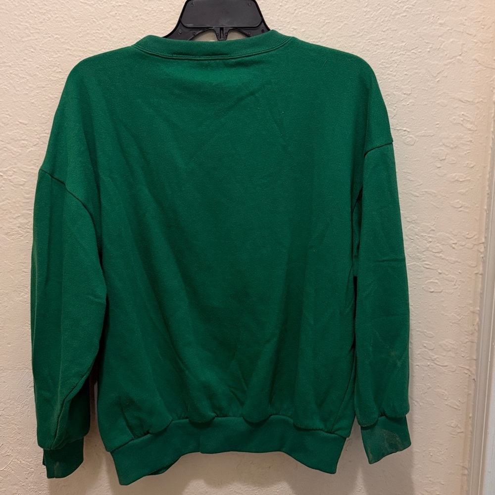 Vintage Green Snowman and Snowflakes Holiday Sweater - Picture 5 of 6